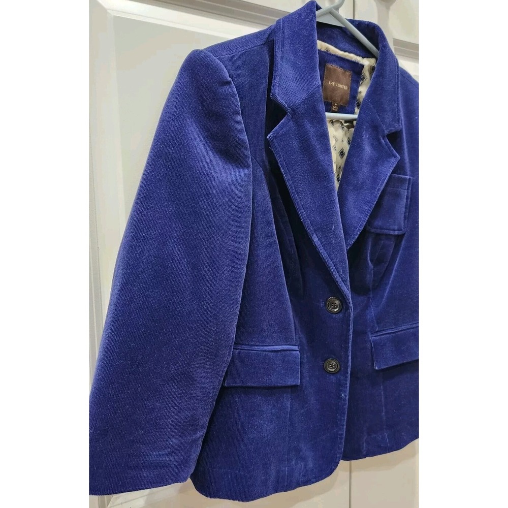 The‎ Limited Women's Blue Lined Blazer Coat 3/4 Length Sleeve Size Medium - Picture 2 of 8